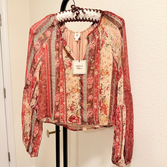 NWT, Autres Filles Boho Blouse, Sz XS - Picture 2 of 10